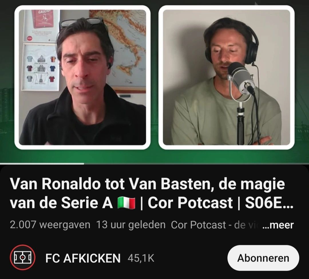 Gast Jarno Timmermans en host Bart Vriends in de Cor Potcast, aflevering: magie van de Serie A