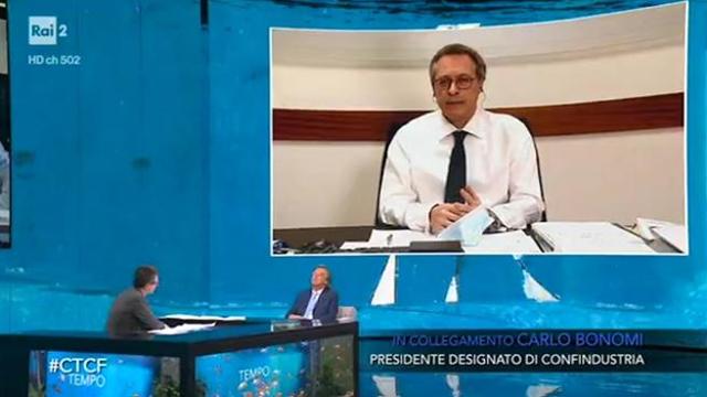 Screenshot van tv-programma Che tempo che fa met als gast Carlo Bonomi