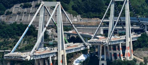 De ingestorte Morandi brug in Genua, aanleiding voor de landelijke controle van de Italiaanse bruggen en viaducten
