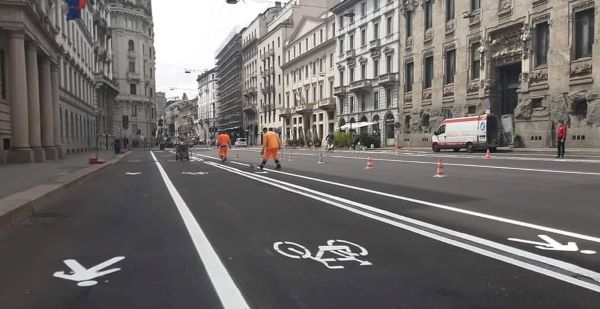 Brand new bike lanes in Milano